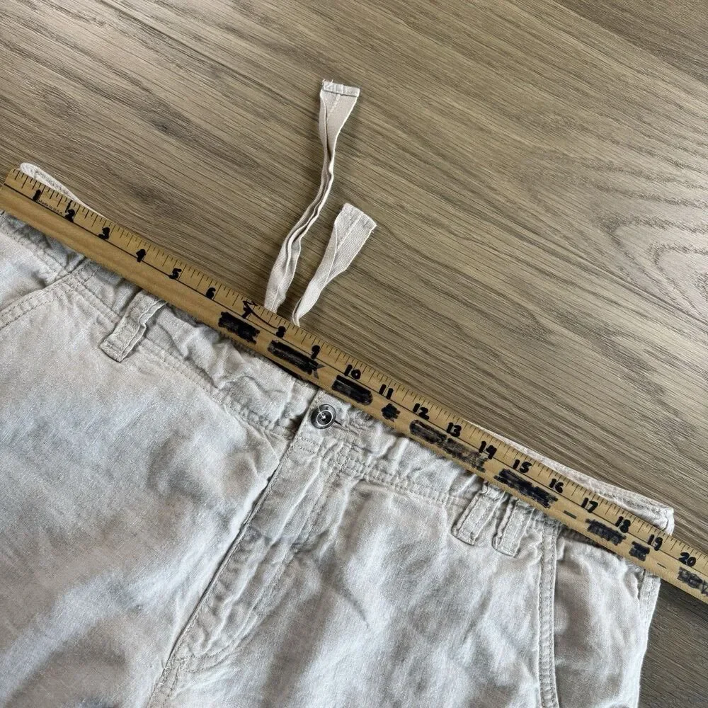 Old Navy Pants Men 36x30 Linen Beige Beach Resort Travel Summer Loose Baggy